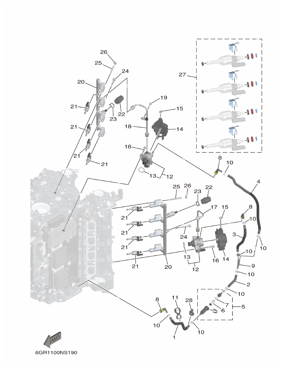 Yamaha XF425NSA2, XF425NSA7 FUEL 3 parts diagram